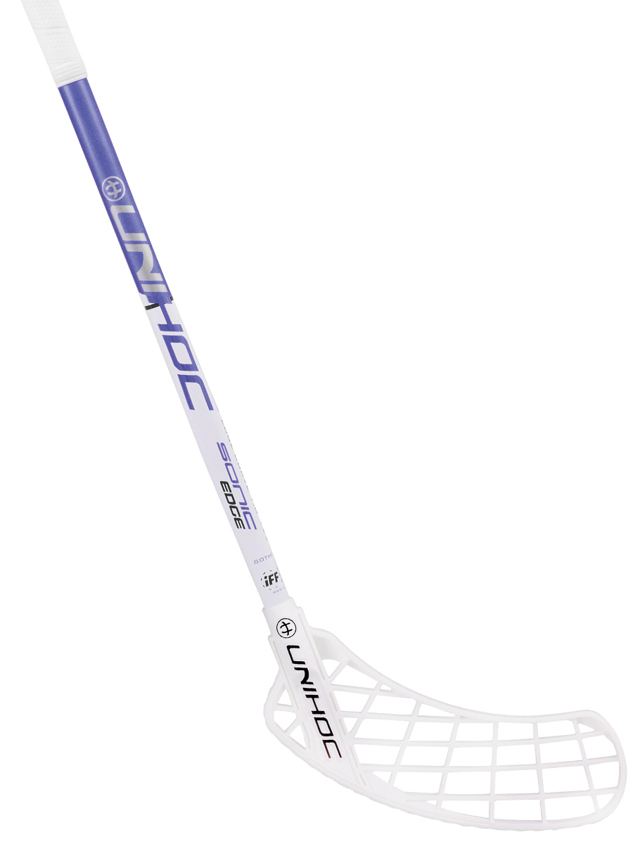 Unihoc Innebandyklubba SONIC EDGE Curve 1.0º 29 white/blue Unihoc Innebandyklubba SONIC EDGE Curve 1.0º 29 white/blue